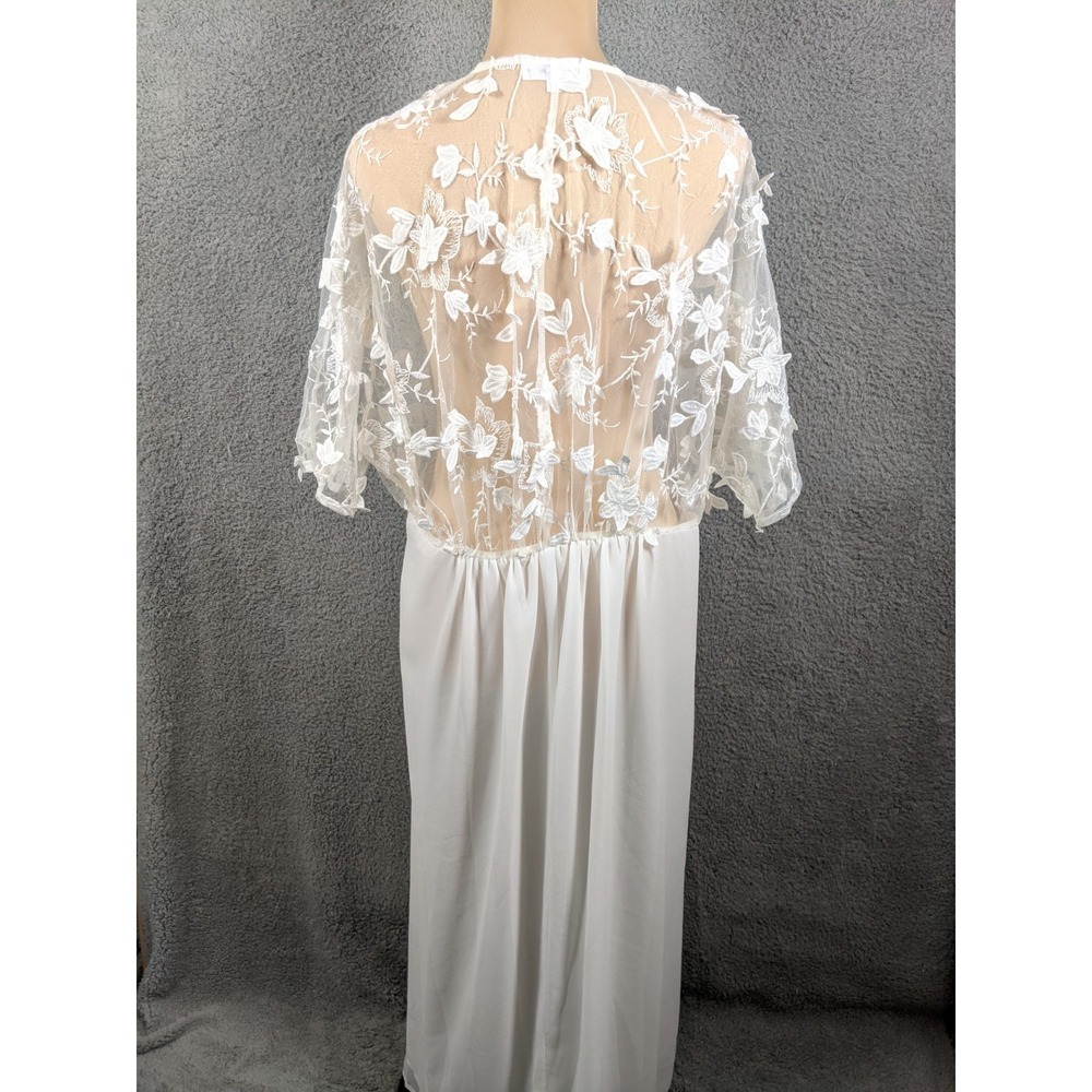 Aeom Floral Lace Bridal Open Robe Womens M White Sheer Romantic Fairycore Boho - Picture 2 of 8